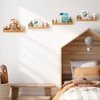 Pinkunn 4 Pcs Scalloped Rattan Wall Shelves Boho Floating Rattan