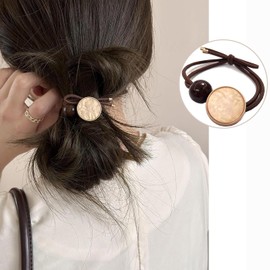 BetterJonny Hair Rubber Set of 3, Stylish, Adult, Black, Bang, Hair Elastic with Decoration, Cute, Simple, Rubber Band, Hair Ornament, Hair Accessory, Fashion, Korean Style, Simple, Elegant,