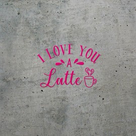 Decal Stickers of Love Latte (Pink) (Set of 2) Premium Waterproof Vinyl Decal Stickers for Laptop Phone Accessory Helmet Car Window Mug Tuber Cup Door Wall Decoration - ANDsticg77062PI