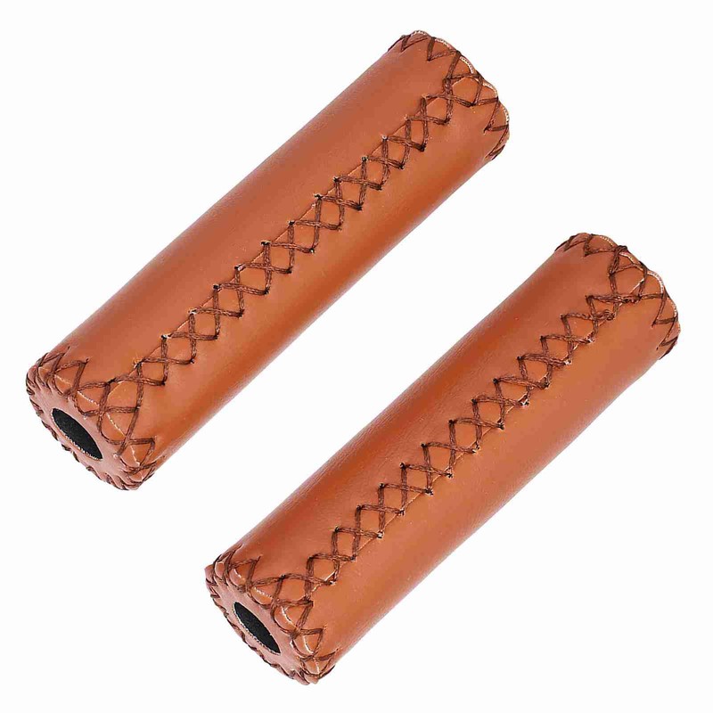 Handlebar Grips Three Color Retro Leather Bike Cover Grip for