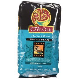 HEB Cafe Ole Whole Bean Coffee 12oz Bag (Pack of 3) (Texas Pecan - Medium Dark Roast (Full City))
