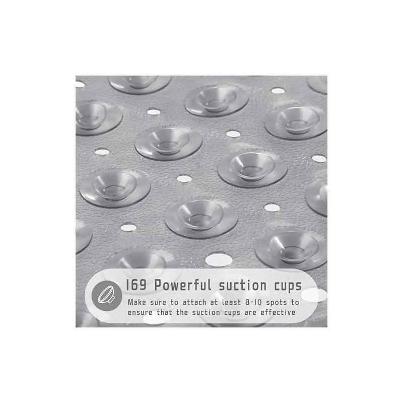 Yimobra Non-Slip Shower Mat with Suction Cups and Drain Holes