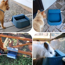 PETLESO Dog Automatic Water Dispenser, Self Filling Dog Water Bowl with 1/2” Female Anti-Bite Metal Pipe & 3/4" Adapter, Outdoor Animals Refill Pet Water Trough for Cats Chickens Goats, 2L