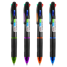 4 Pack 4-in-1 Colored Pens 0.7mm Fine Point Multicolor Ballpoint Pen 4 Color Retractable Ballpoint Gift Pens for Office School Supplies
