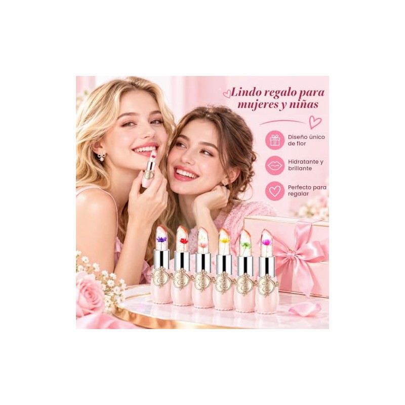 FirstFly - Juego de 6 lápices labiales nutritivos de larga