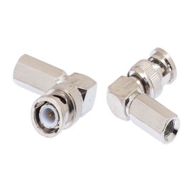 Beetronic 2 x 90 Degree Angled BNC Screw Twist On Plug Connector for RG59 Coax CCTV Cable
