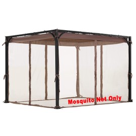 Replacement Mosquito Net for Flat-Roof Pergola - Mesh Bug Net Only (8 ft. x 10 ft., Brown)