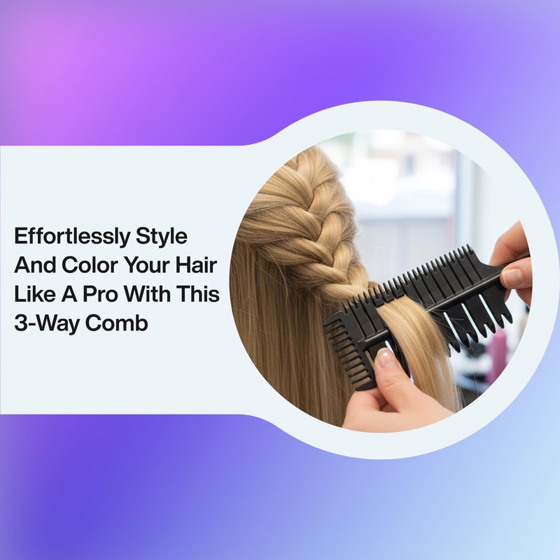 ProStylingTools® 3-Way Weaving & Sectioning Comb, Hair Coloring and Highlighting