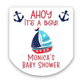 Nautical Party Favor Hand Sanitizer Labels, Baby Shower Favors, 30 stickers, NAB101, LABELS ONLY :)