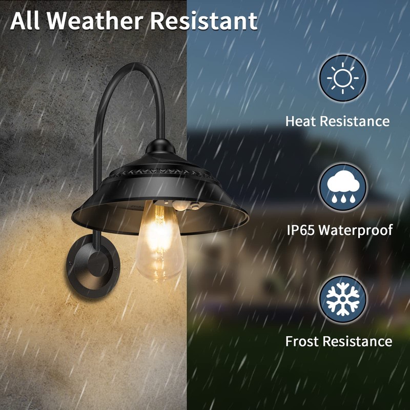 Ufelizor Solar Barn Light, Solar Wall Sconce Light Outdoor with