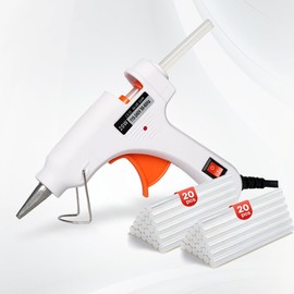 Larrycard Mini hot melt glue gun and stick set, 20W glue gun and 40 glue sticks, school crafts, DIY art and fast home repair