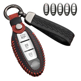 LETINGFAR Key Case, For Nissan, Smart Key Case, Key Cover, Genuine Leather, Complete Packaging, Specially Designed for Nissan, Key Holder, Fit For Aqukey Cover, Serena, X-Trail, Elgrand, Skyline,