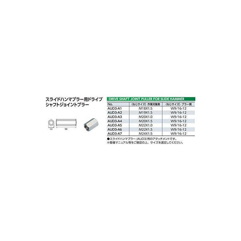京都機械工具(KTC) スライドハンマプラアダプター AUD3-A3