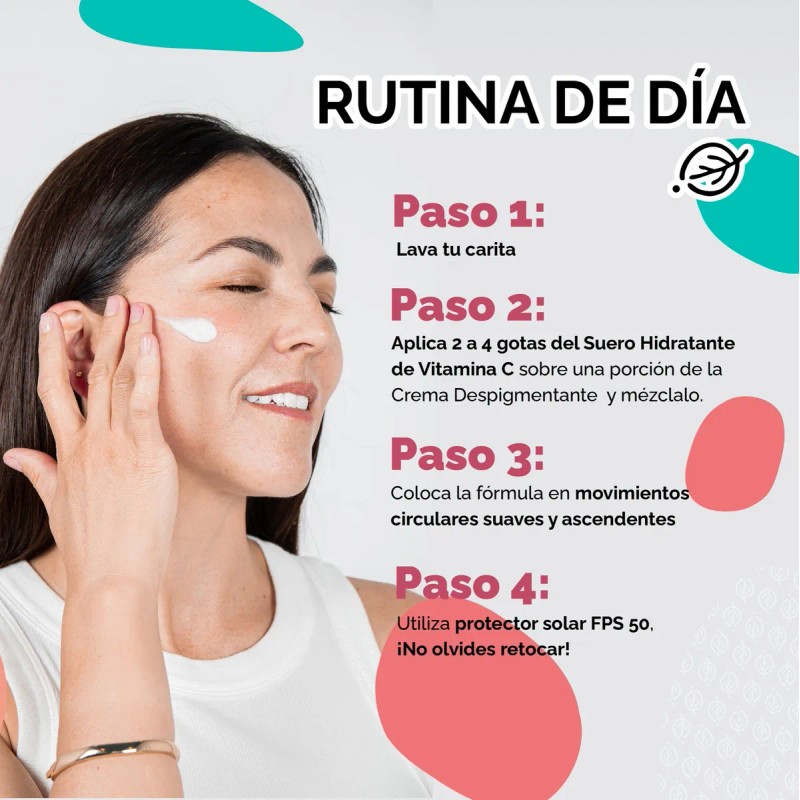 Tratamiento Despigmentante Retinol +niacinamida+ Vitamina C Momento de aplicación Día/Noche