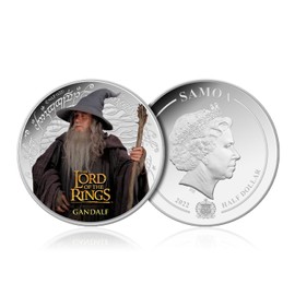 The Lord of The Rings Gandalf Colour Silver Plated Half Dollar Coin Samoa 2022