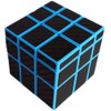 CuberSpeed Unusual Blue Mirror Cube Black Carbon Fiber Stickers 3x3