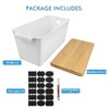 POPU BERRY Storage Bins with Bamboo Lid - Stackable Plastic
