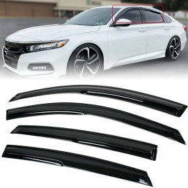 Autopartszone For 2018-2022 Honda Accord JDM Mugen Style Window Visors Rain Guards Deflector