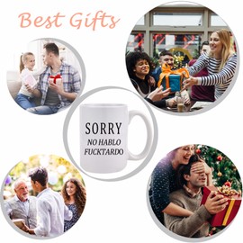 WENSSY Sorry No Hablo Fuctardo Mug No Hablo Fuctardo Mug Funny Quote Mugs Sarcastic Mug Joke for Men Women Office Work Employee Boss Coworkers Friends Christmas White Elephant Gifts 15 Ounce