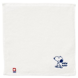 Nishikawa XT44856600 Snoopy Mini Towel, 9.8 x 9.8 inches (25 x 25 cm), Washable, 100% Cotton, Soft Hand Towel, Made with No Twisted Yarn, Fluffy, Lightweight, Moisture Absorbent, Fluffy, Made in