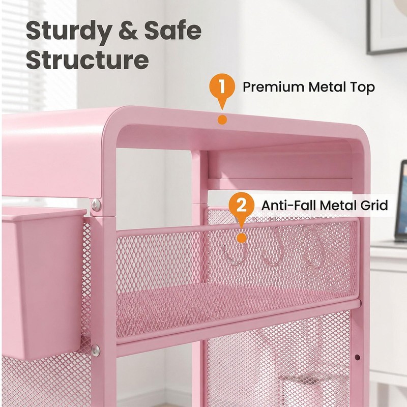 ECOLOVI Small 3 Tier Printer Stand for Under Desk, Height