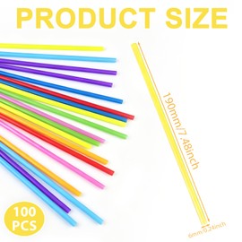 ZBXSNK 100Pcs Colourful Reusable Plastic Straws, Food-Grade & Odourless