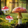 925 Sterling Silver Cute Mushroom Stud Earrings Colorful Food Earrings
