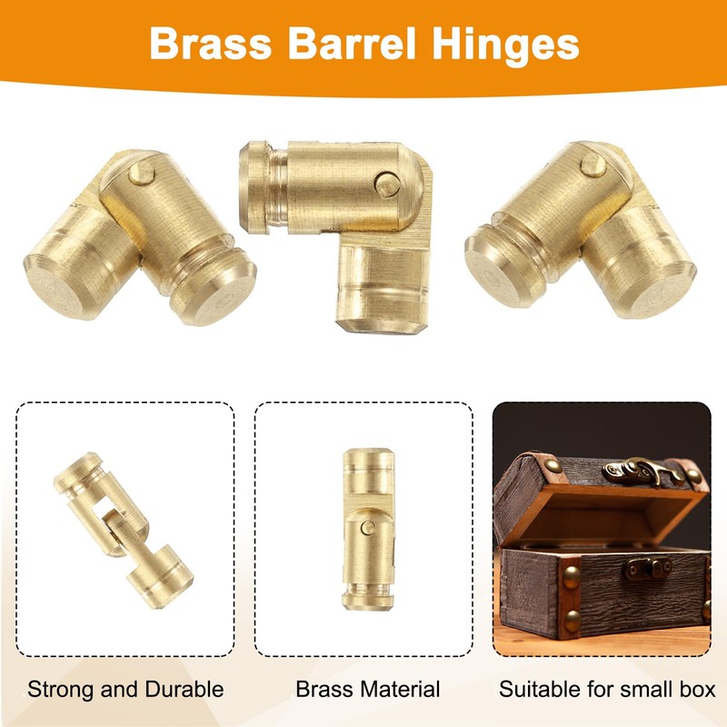 sourcing map 20Pcs Invisible Barrel Hinges, 5x15mm Brass Concealed Hinge,