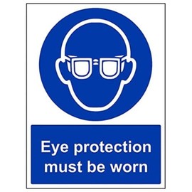 V Safety Eco Friendly Mandatory PPE - Eye Protection Must Be Worn - 150 x 200 mm Safety Sign