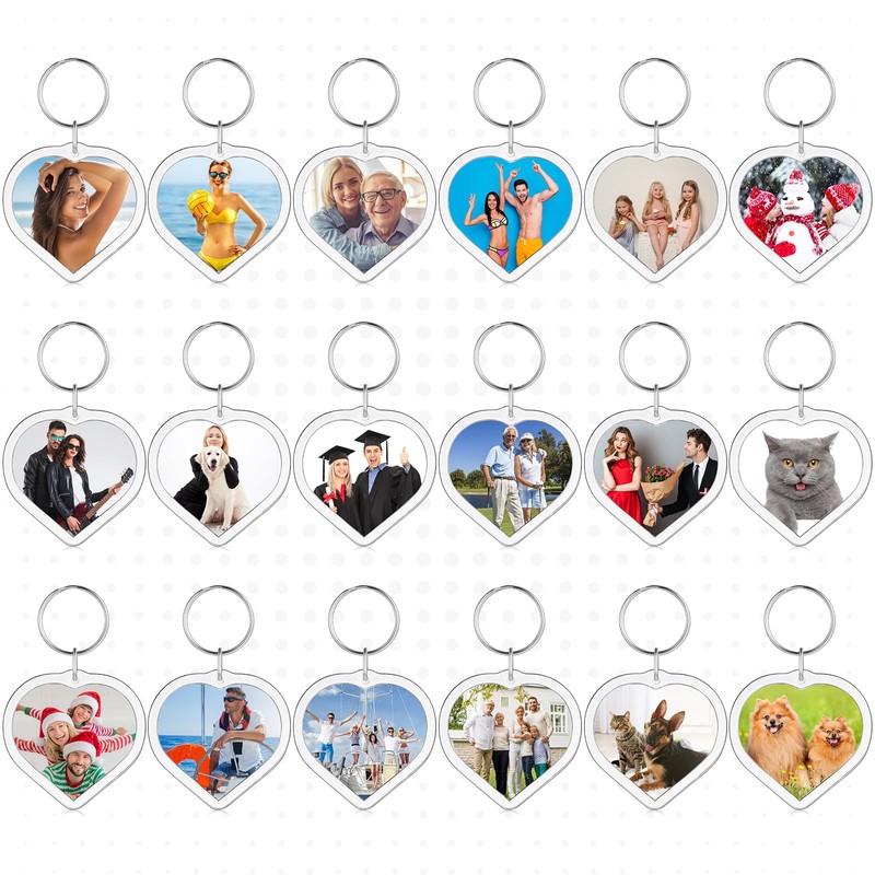 MTLEE 150 Pcs Photo Insert Keychain Clear Acrylic Picture Keychains