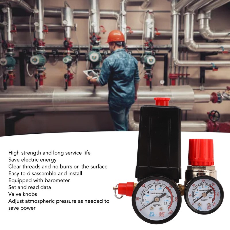 Air Compressor Pressure Switch 0~180PSI Control Valve Kit Replacement Parts