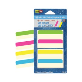 Redi-Tag Write-On Removable Index Tabs, 2 x 11/16 Inches, 48 Tabs per Pack, 4 Assorted Colors, 1-Pack (33248) (RTG33248)