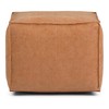 SIMPLIHOME Brody Square Pouf, Footstool, Upholstered in Distressed Brown Faux
