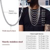 FindChic Solid Stainless Steel Curb Chain Necklace in Silver Colour,