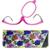 Mini Brille Make-Up Glasses with Flip Lens (Purple), Fashionable Magnifying