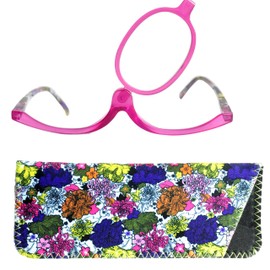 Mini Brille Make-Up Glasses with Flip Lens (Purple), Fashionable Magnifying Make Up Aid with FREE Case +3.50 Magnification
