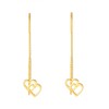 Sterling Silver Double Heart Threader Earrings