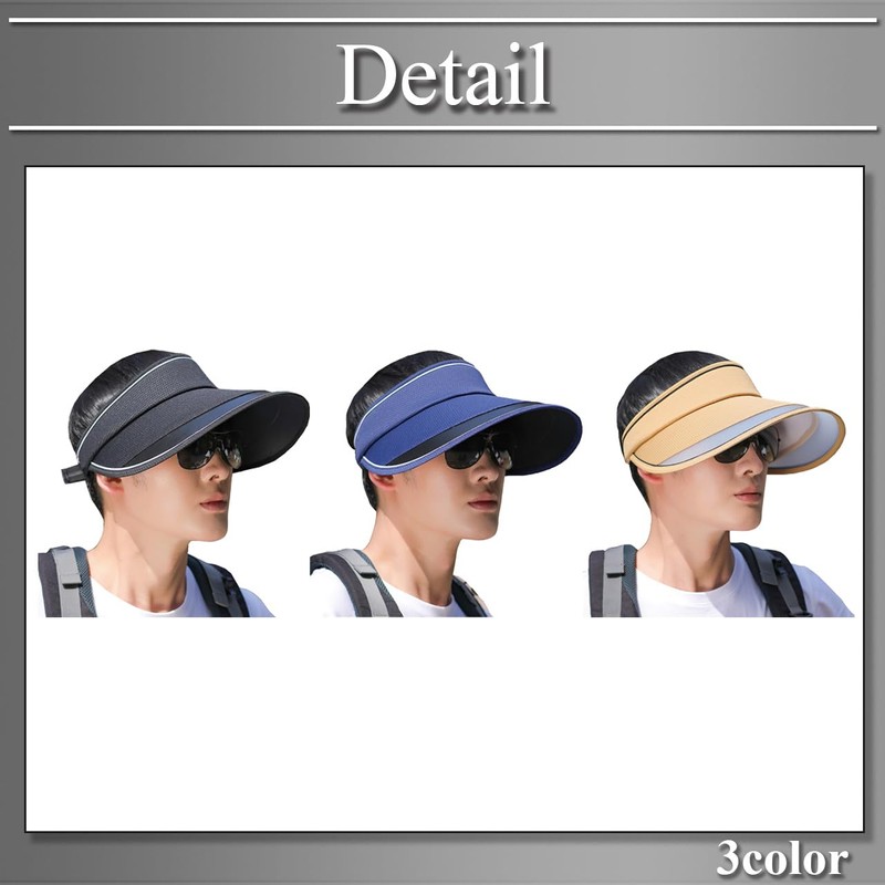 Buzz Selection CAP683 Men's Visor, Sun Visor, Hat, Casual, Running,