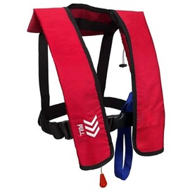 Automatic Inflatable Life Jacket|Life Vest for Adults|PFD Low Profile|Supports up to 330 lbs(YSH700) (Red)