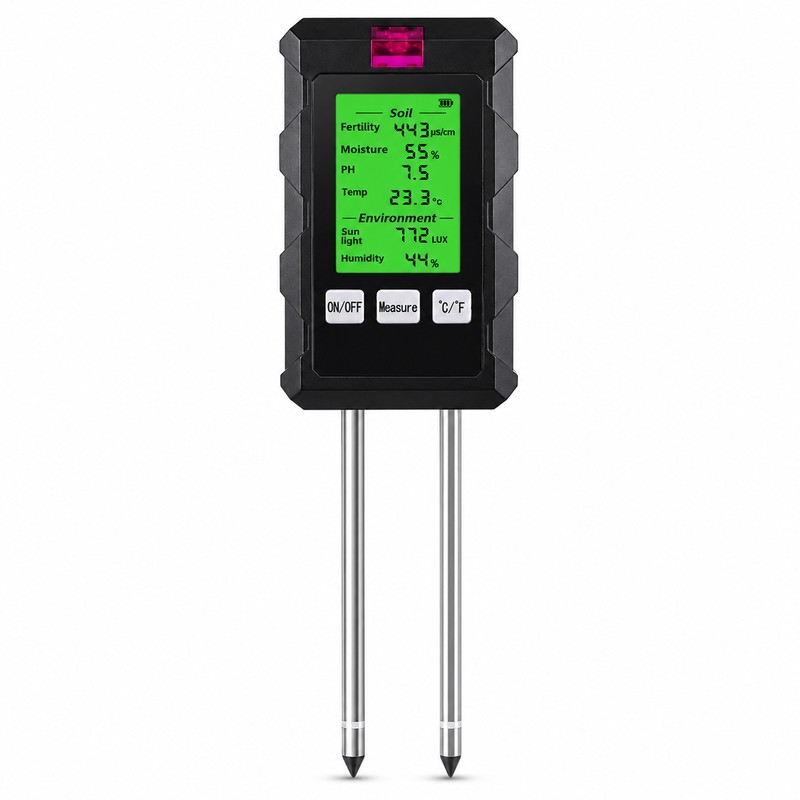 6-in-1 Digital Soil Tester for Garden Care – Multi-Function pH,