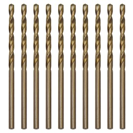 CEEYSEE 10Pcs Drill Bits 2.5mm HSS Cobalt Drill Bit Straight Shank Twist Drill Bits Titanium Jobber Drill Bit Sets for Stainless Steel,Aluminum, Plastic and Wood (2.5mm/MHZT)