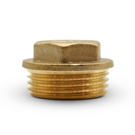 DOJA Barcelona Brass cap, cap with external thread, hose caps, hexagonal 1 1/2 inch, brass, plug for sink drain, towel holder, radiator, tap, sink plug