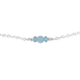 Aquamarine Dainty Choker in Sterling Silver