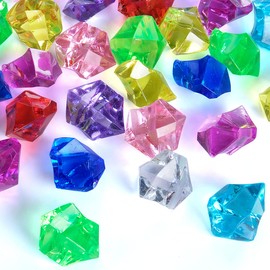 Babenest Acrylic Crushed Ice Rocks, 150 PCS Fake Crystals Plastic Ice Cubes Diamonds Gems for Vase Fillers, Home Decoration, Table Scatter, Event, Wedding, Arts & Crafts (Multicolor)