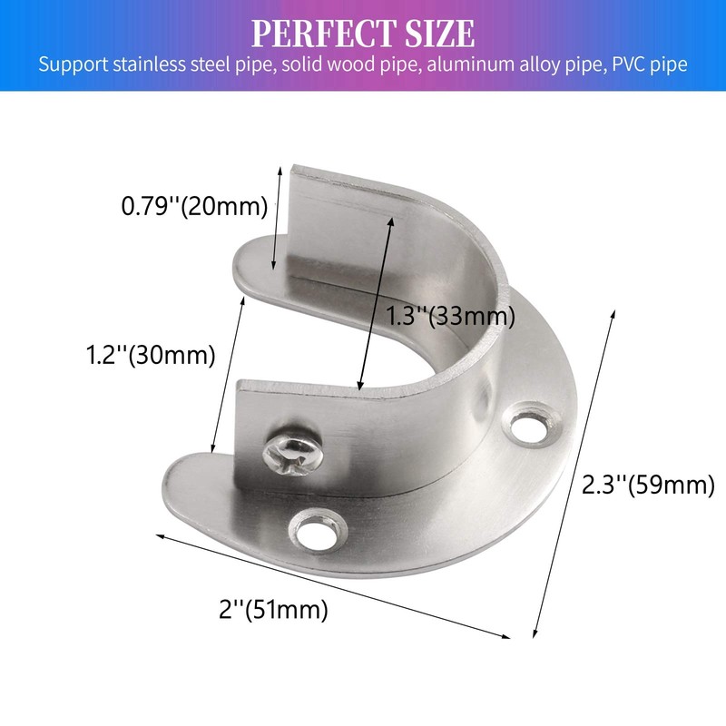 Creatyi Heavy Duty Closet Rod Brackets Closet Shower Rod Bracket