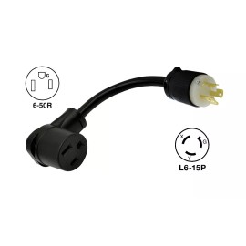 Getwiredusa NEMA L6-15P to 6-50R, AC 15A to Welder 50A Adapter Cord 15A 250V