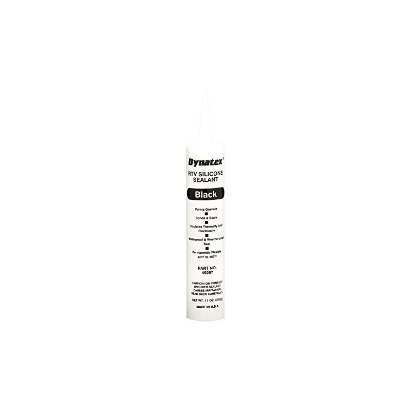 Dynatex 143403 Industrial Grade Silicone Sealant, Black, Marine Caulk, 300ml