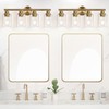 Zarbitta 4-Light Bathroom Light Fixtures, Brushed Brass Modern Vanity Lights
