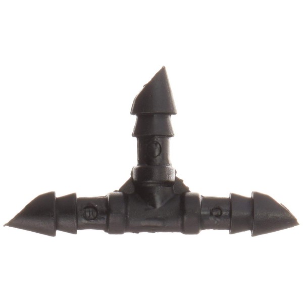 Orbit 67401 25-Count 1/4-Inch Barb Tee,Black