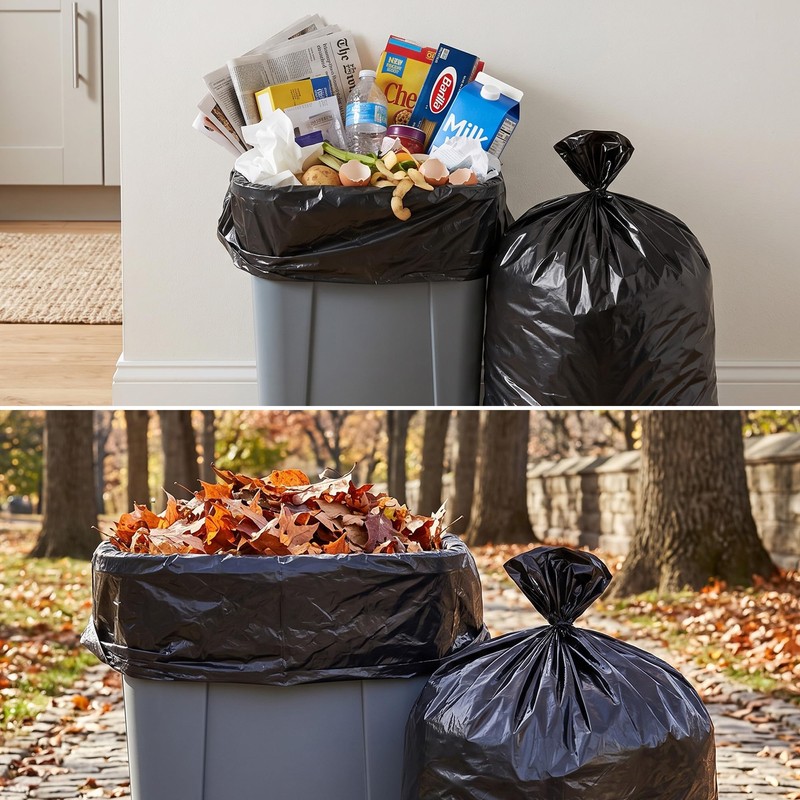 45 Gallon Large Garbage Bags, Heavy Duty Trash Bags, 200
